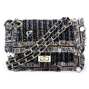 Exquisite Tweed Design Handbag